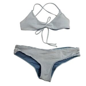 Pink Label Quint Soul Striped Blue and White Bikini  (Set)